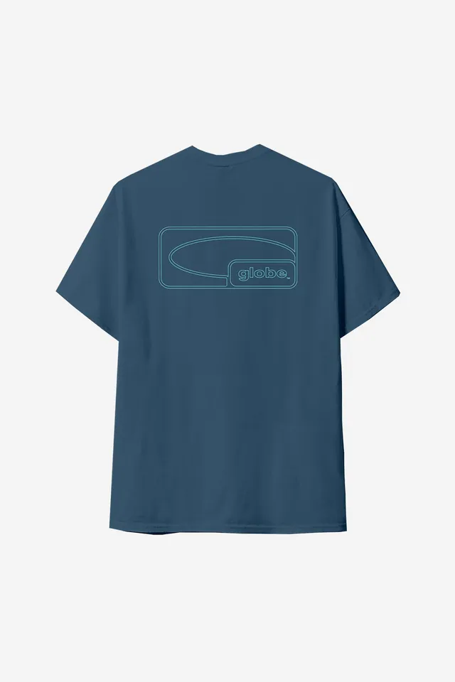 globe-block-tee-steel-blue-t-shirt-cotone-organico image 1