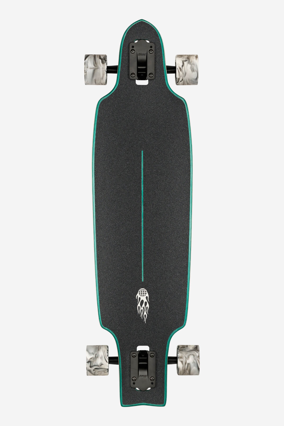 globe-prowler-mid-longboard-34-drop-through-green-flames image 2