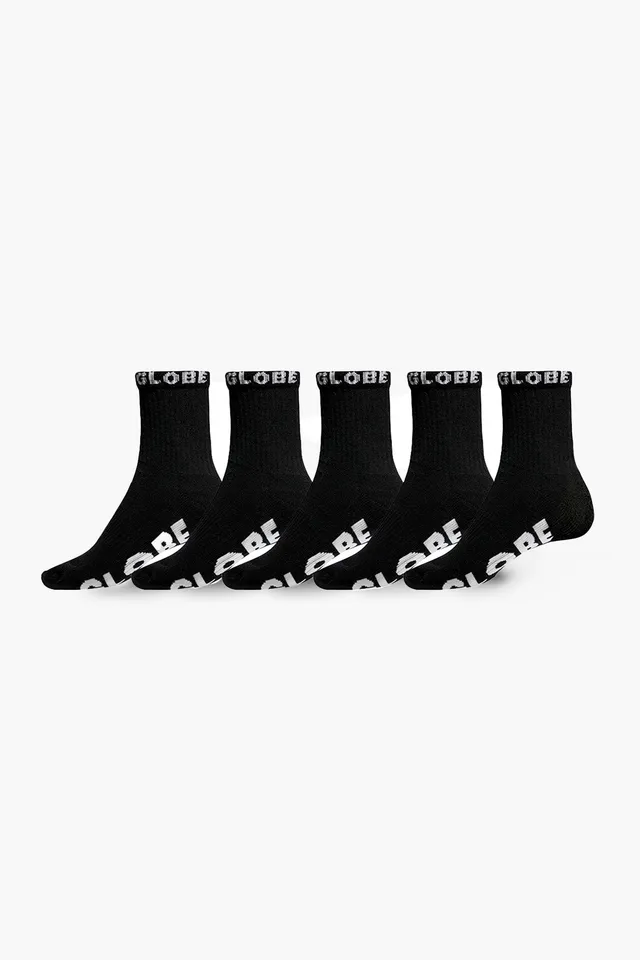 globe-blackout-quarter-sock-5-pack-calzini-black-black image 1