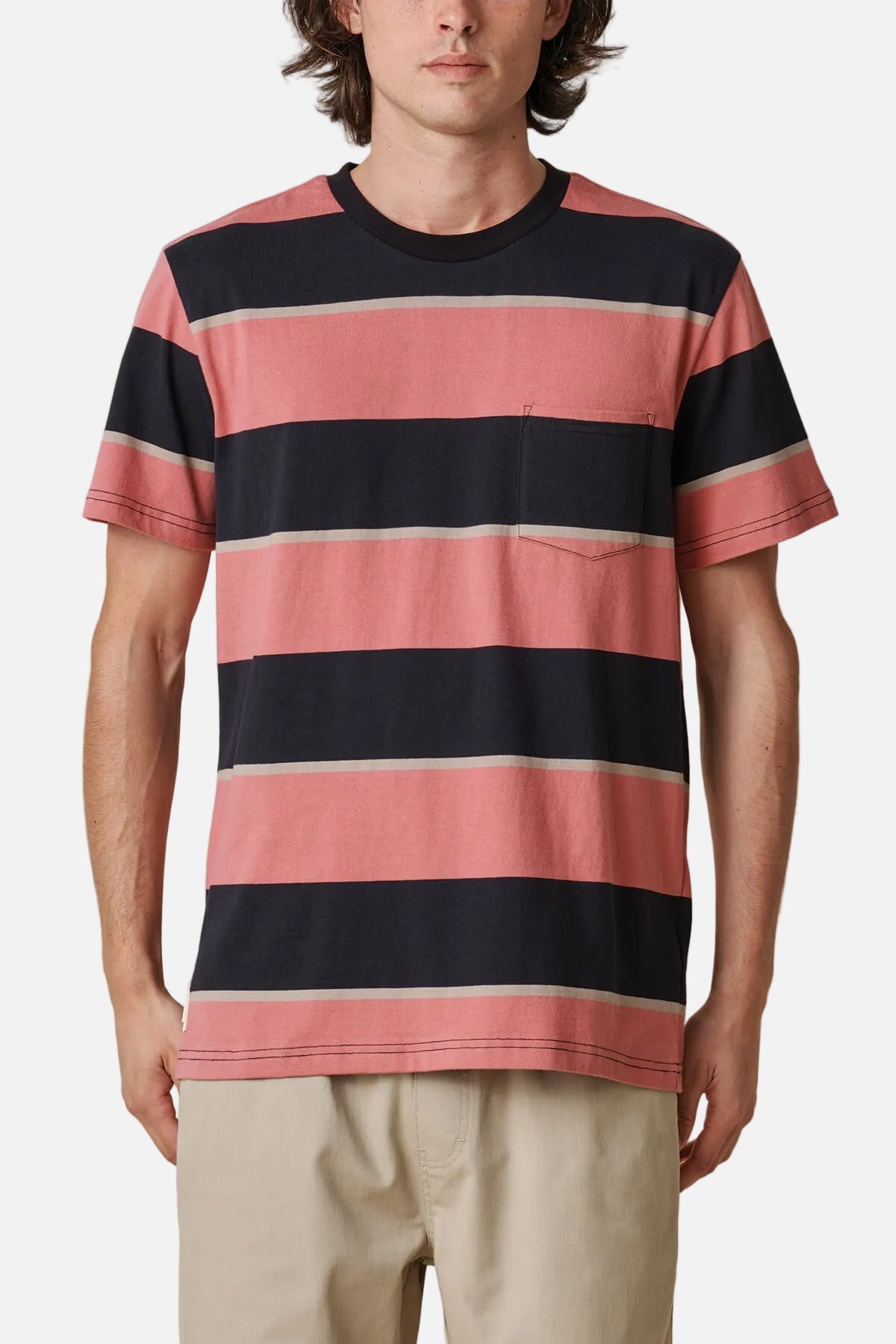 globe-bootleg-dreams-stripe-tee-t-shirt-uomo-red-smoke image 1