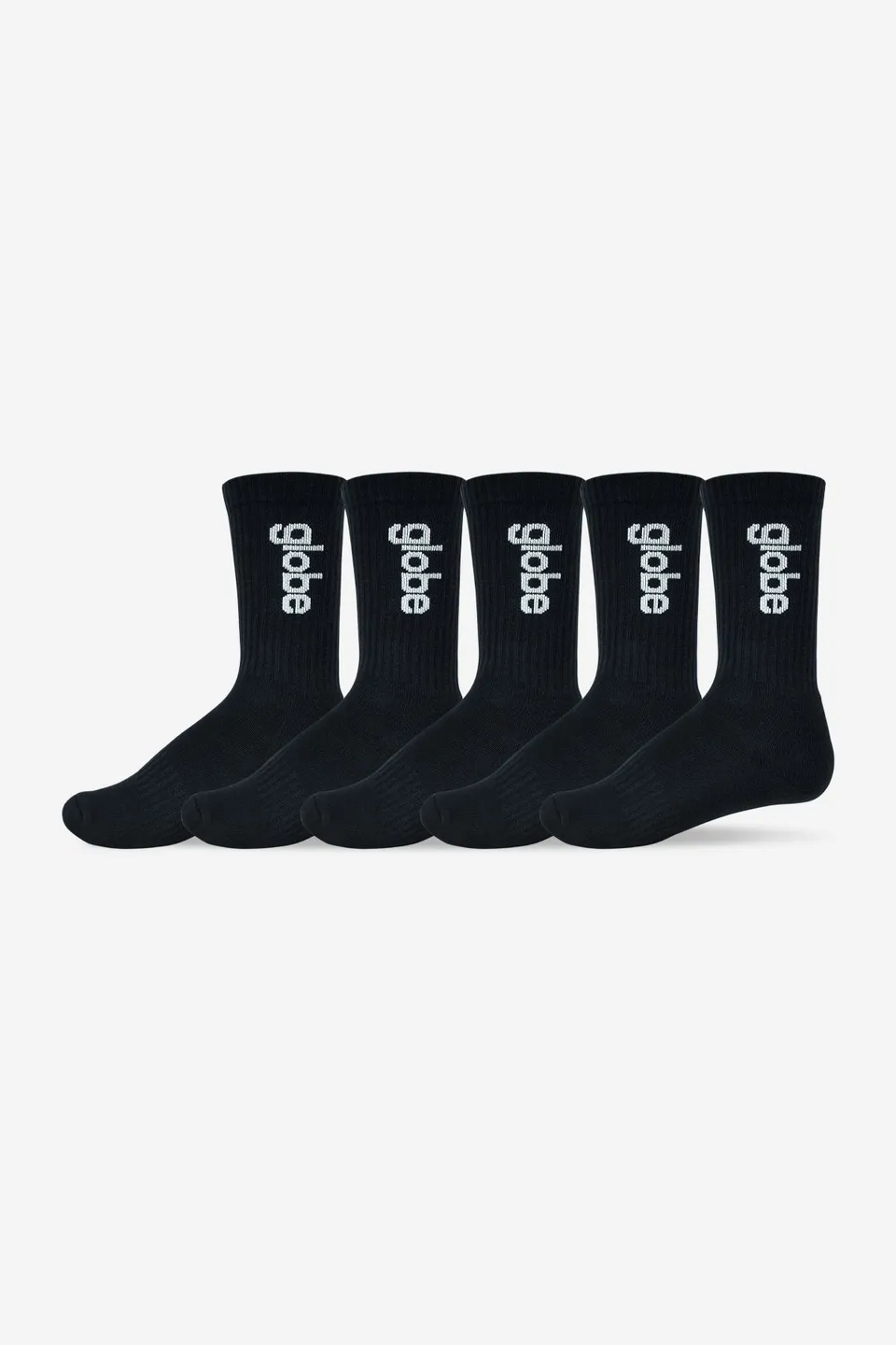 globe-o-g-vert-logo-hi-calze-skate-5-pack-black image 1