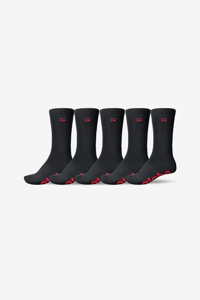 globe-og-logo-hi-crew-sock-5-pack-calze-skate-black image 1