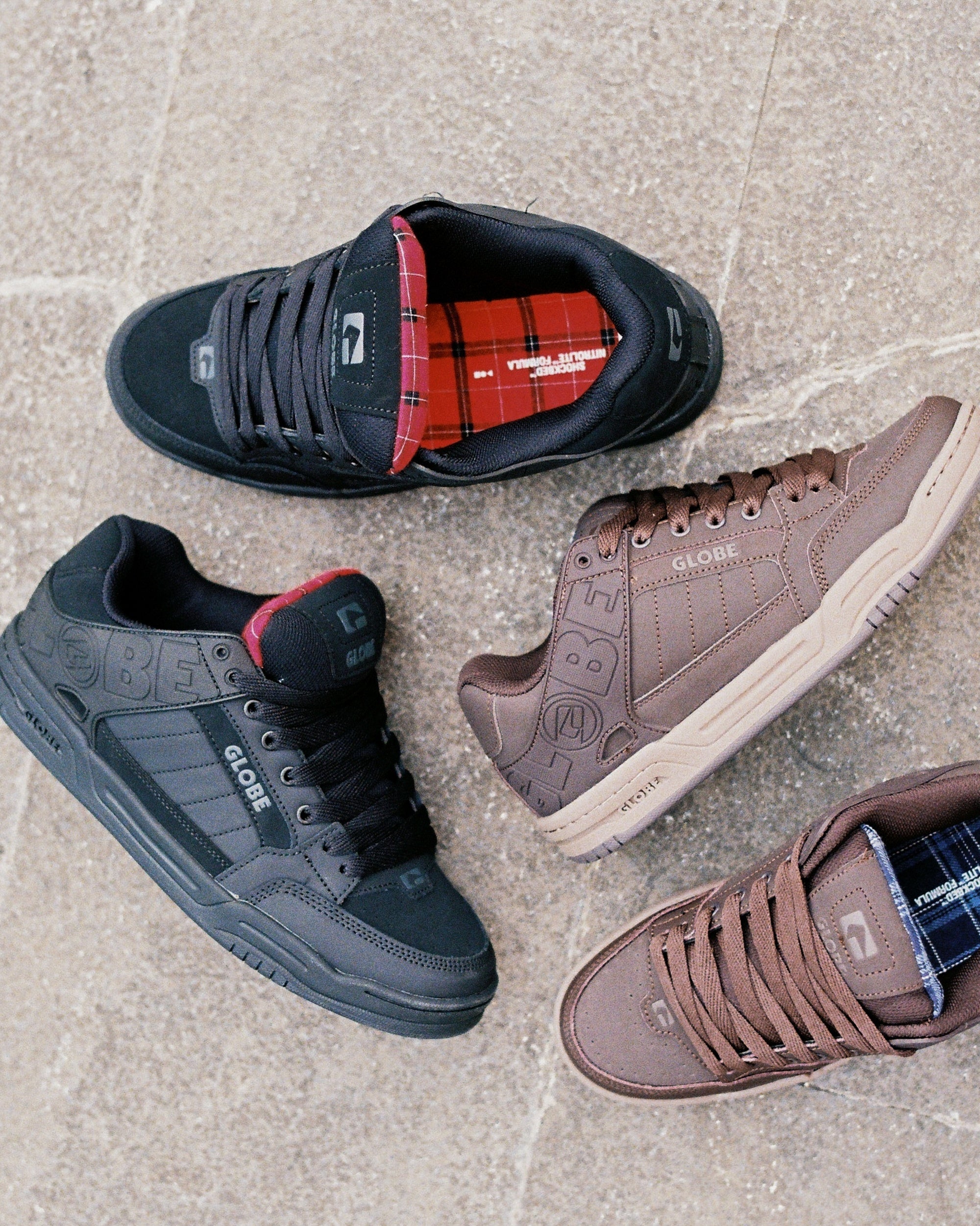 globe-tilt-brown-blue-tartan-scarpe-skate image 3