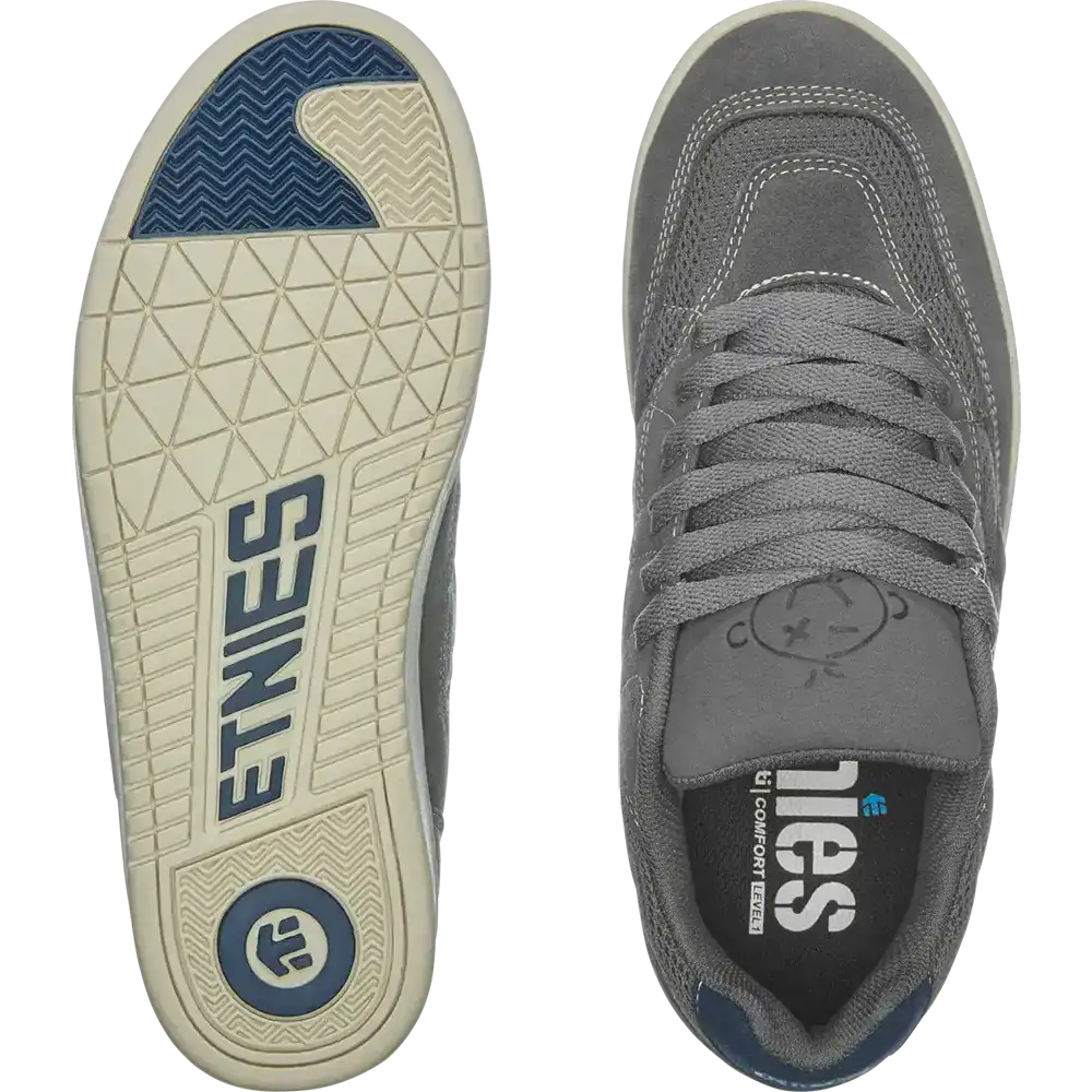 etnies-snake-scarpe-da-skate-chunky-dark-grey-suede-mesh image 3