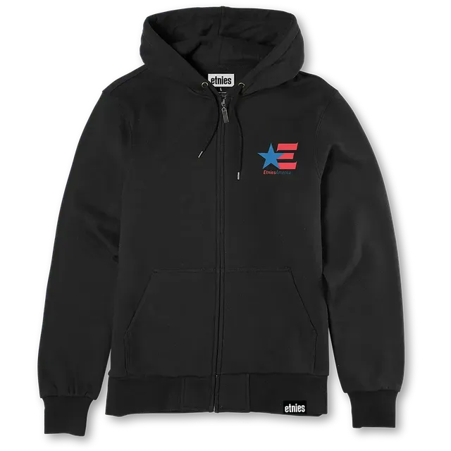 etnies-america-zip-hoodie-felpa-skate-con-zip-black image 1
