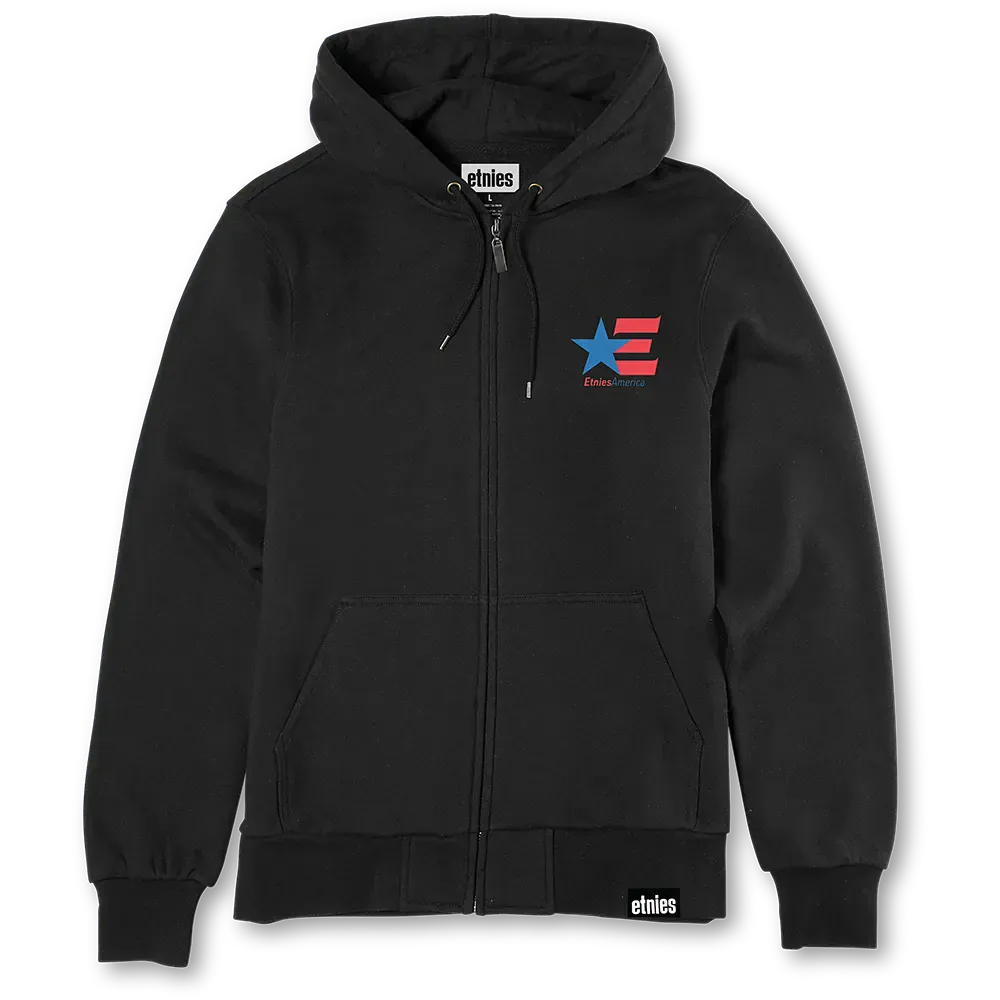 etnies-america-zip-hoodie-felpa-skate-con-zip-black image 1
