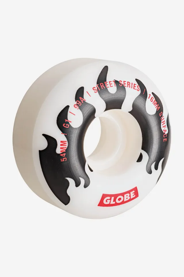 globe-g1-street-54mm-white-black-flames-ruote-skate-4-pz image 1