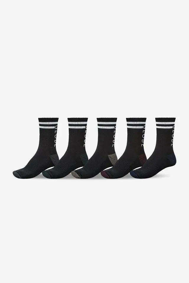 globe-carter-crew-sock-5-pack-calzini-crew-nero-assortiti image 1