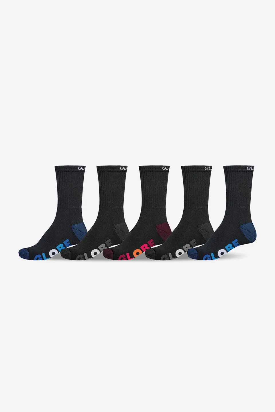 globe-youth-multi-stripe-crew-socks-black-assorted image 1