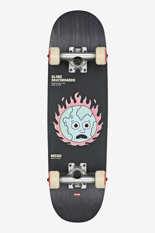 globe-kids-softie-83-micro-7-125-complete-skateboard-black-in-flames image 1