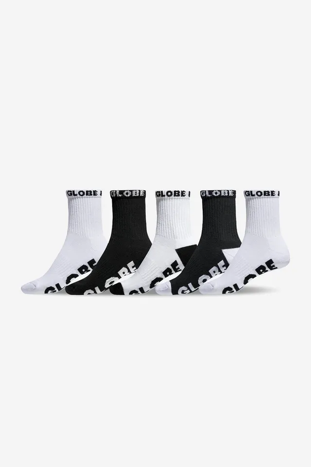 globe-youth-quarter-sock-5-pack-calze-sport-nero-bianco image 1