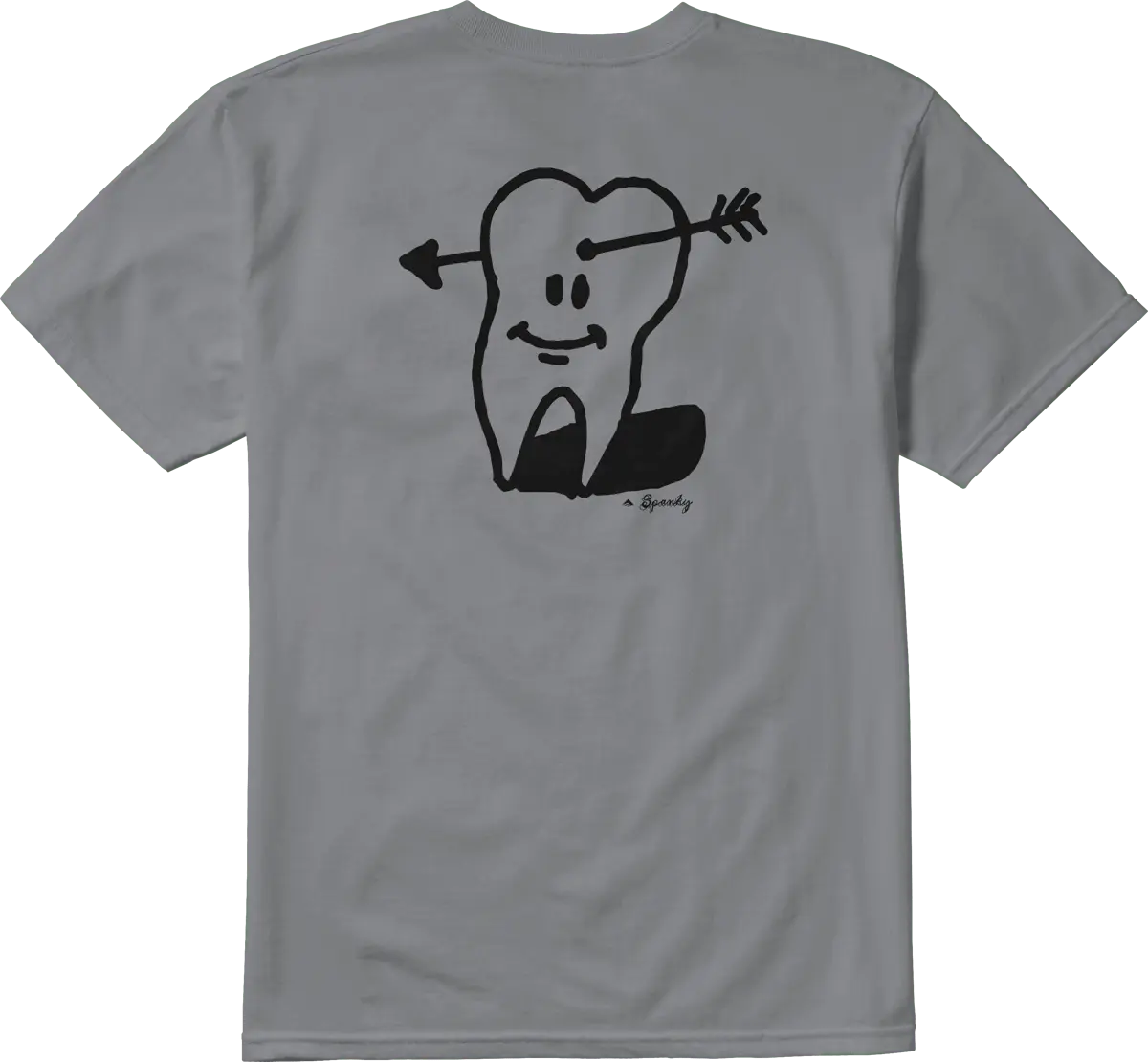 emerica-spanky-tooth-tee-t-shirt-uomo-grigia-con-grafica-fronte-retro image 1