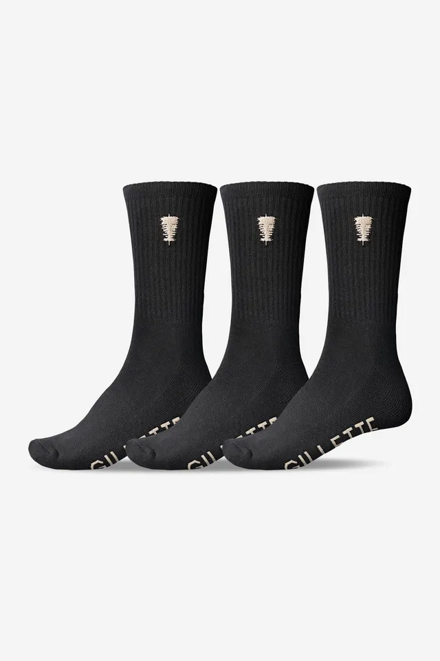 globe-gillette-crew-sock-3-pack-calze-skate-black-white image 1