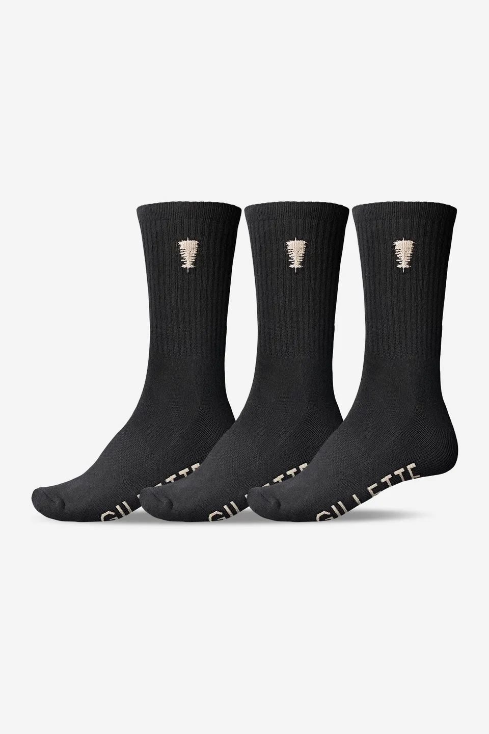globe-gillette-crew-sock-3-pack-calze-skate-black-white image 1