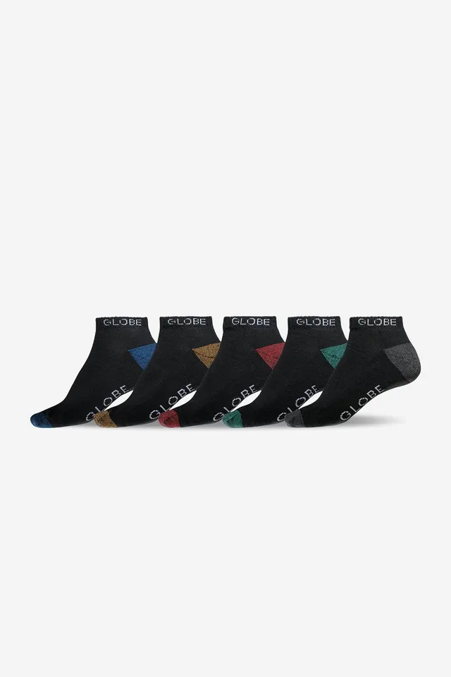 globe-ingles-ankle-sock-5-pack-calze-black-assorted image 1