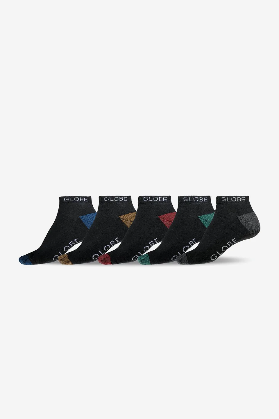 globe-ingles-ankle-sock-5-pack-calze-black-assorted image 1