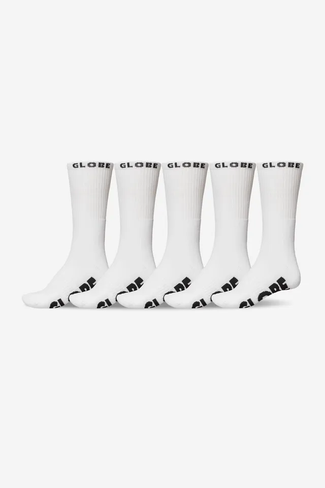 globe-whiteout-hi-crew-sock-5-pack-white image 1