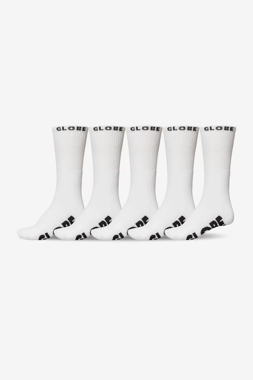 globe-whiteout-hi-crew-sock-5-pack-white image 1