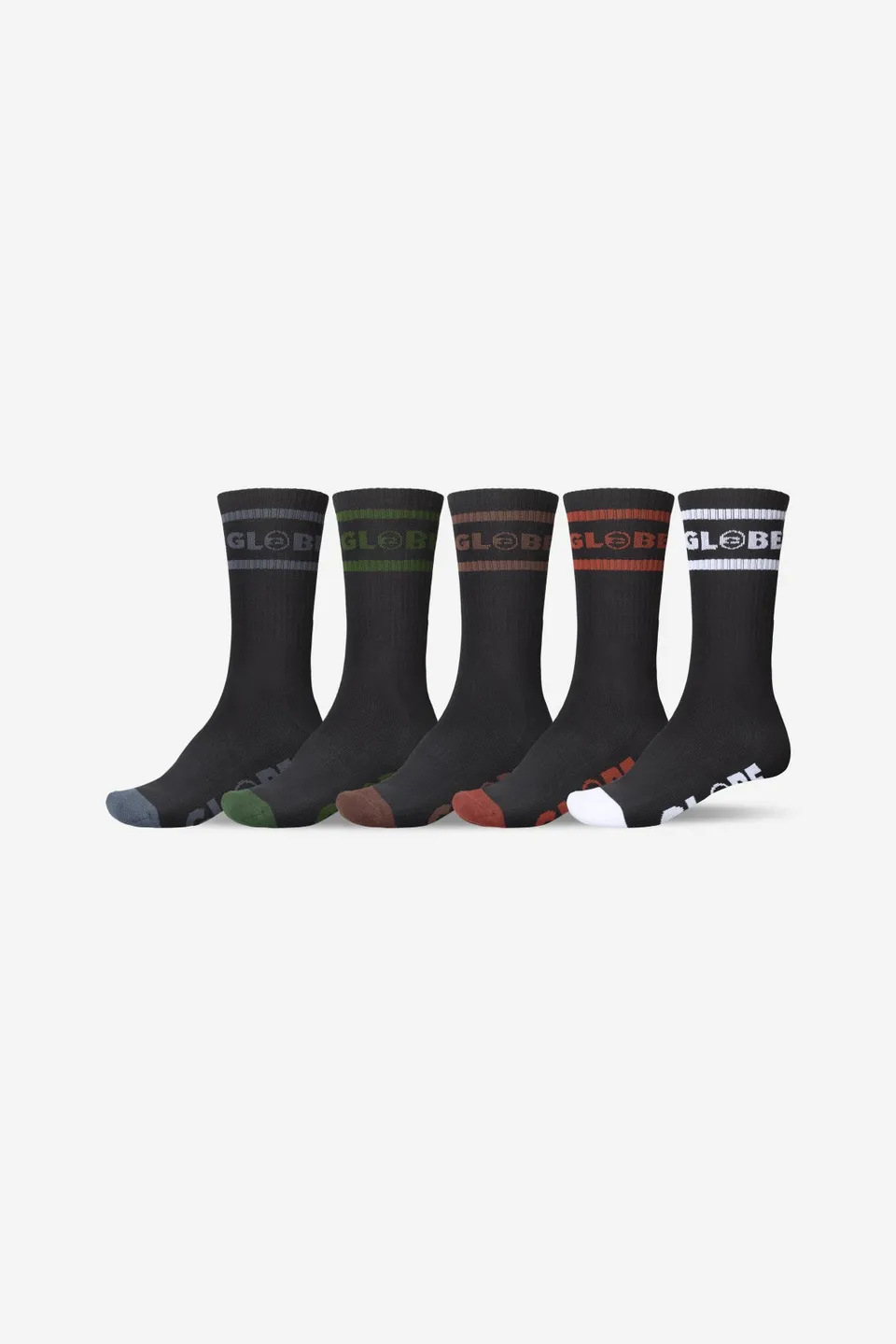globe-tilt-hi-crew-sock-5-pack-calze-skate-black-assorted image 1