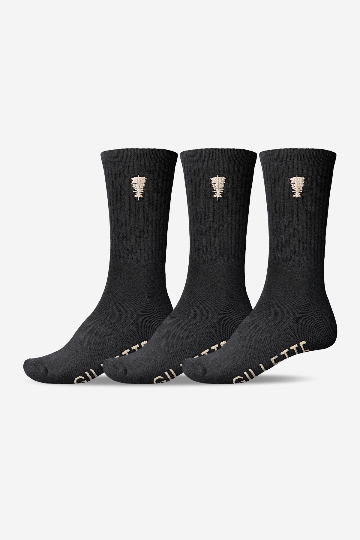 globe-gillette-crew-sock-3-pack-calze-skate-black-white image 1