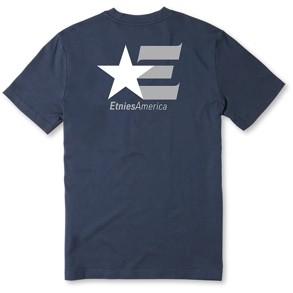 etnies-america-tee-t-shirt-blu-navy-bianco image 2
