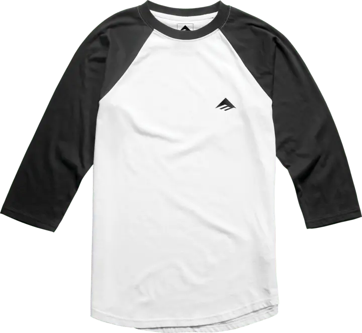 emerica-triangle-baseball-tee-t-shirt-baseball-nero-bianco image 1
