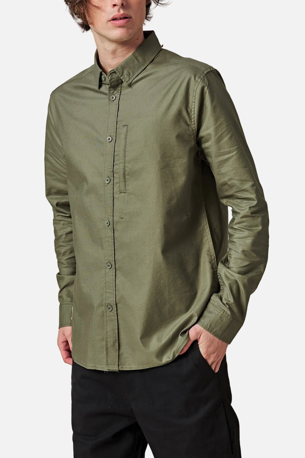 globe-foundation-camicia-manica-lunga-olive image 3