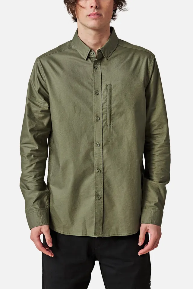 globe-foundation-camicia-manica-lunga-olive image 1