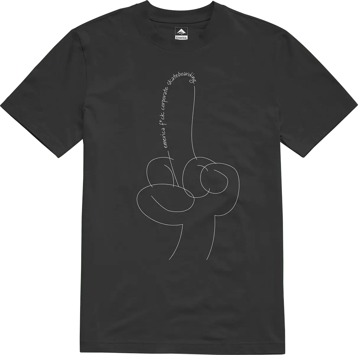 emerica-eff-corporate-t-shirt-nera-uomo-maglietta-skate image 1