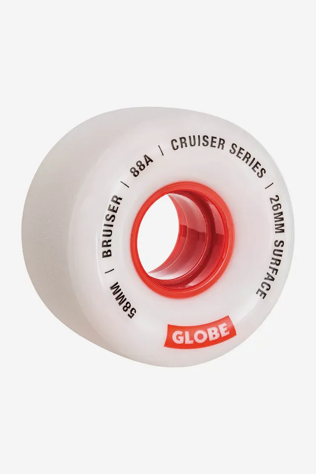 globe-bruiser-ruote-cruiser-58mm-white-red-88a-x4 image 1