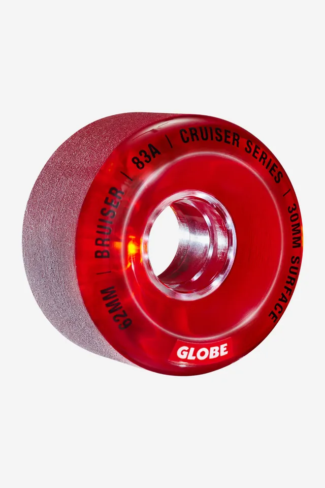 globe-bruiser-62mm-ruote-cruiser-83a-clear-red-set-4 image 1