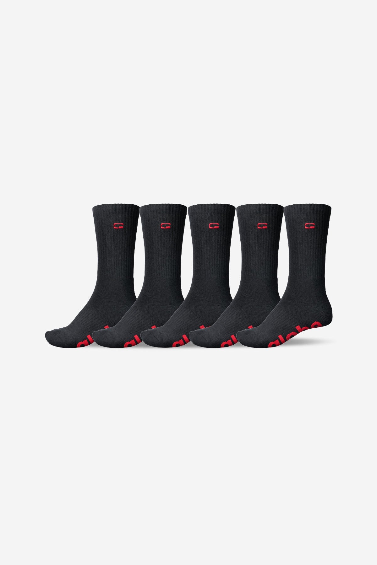 globe-og-logo-hi-crew-sock-5-pack-calze-skate-black image 1