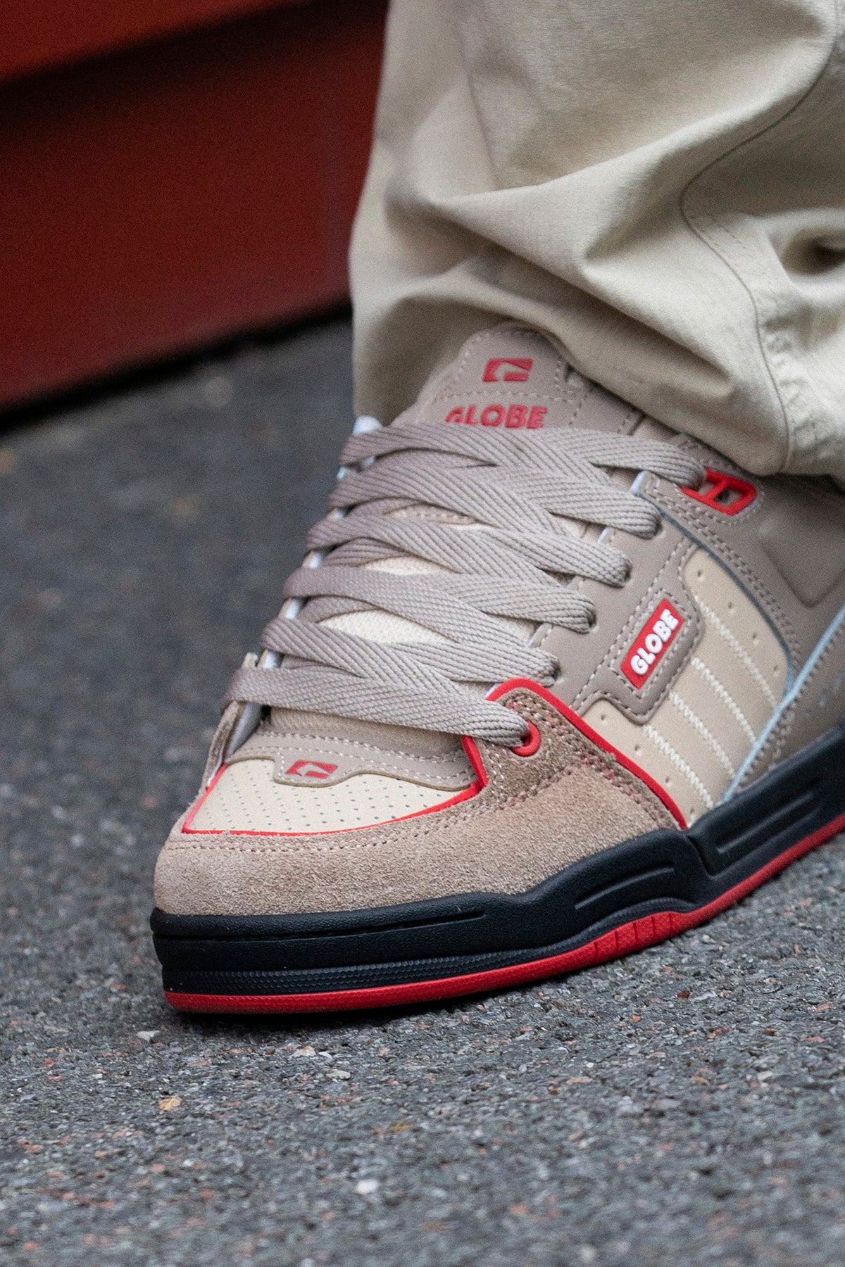 globe-fusion-shoes-khaki-red image 3