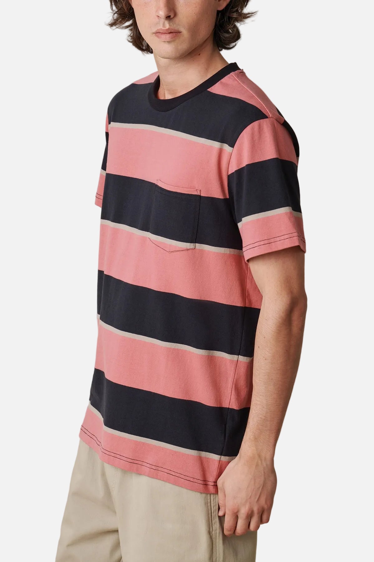 globe-bootleg-dreams-stripe-tee-t-shirt-uomo-red-smoke image 2