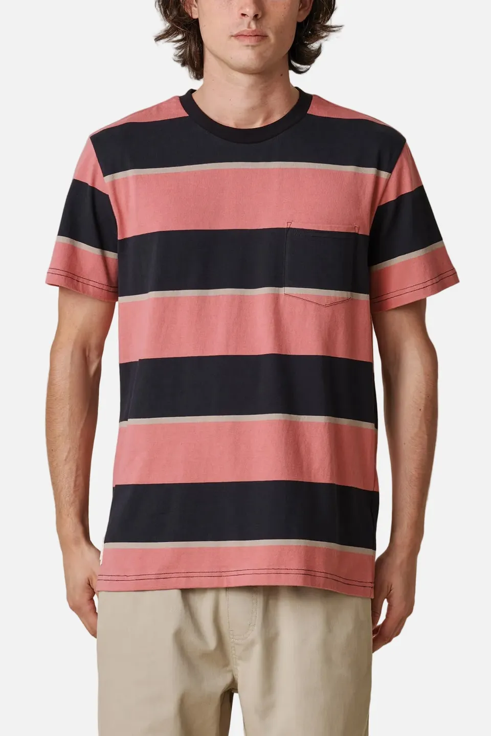 globe-bootleg-dreams-stripe-tee-t-shirt-uomo-red-smoke image 1