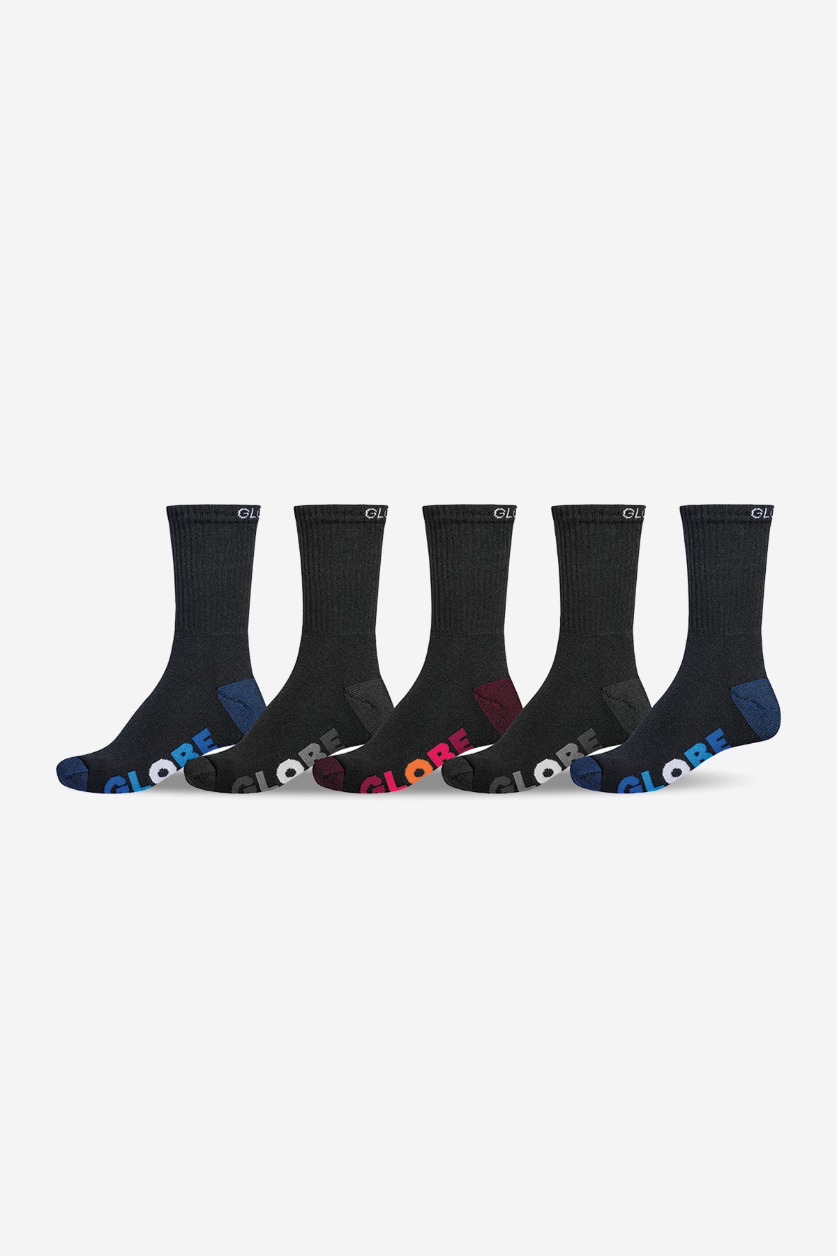 globe-youth-multi-stripe-crew-socks-black-assorted image 1