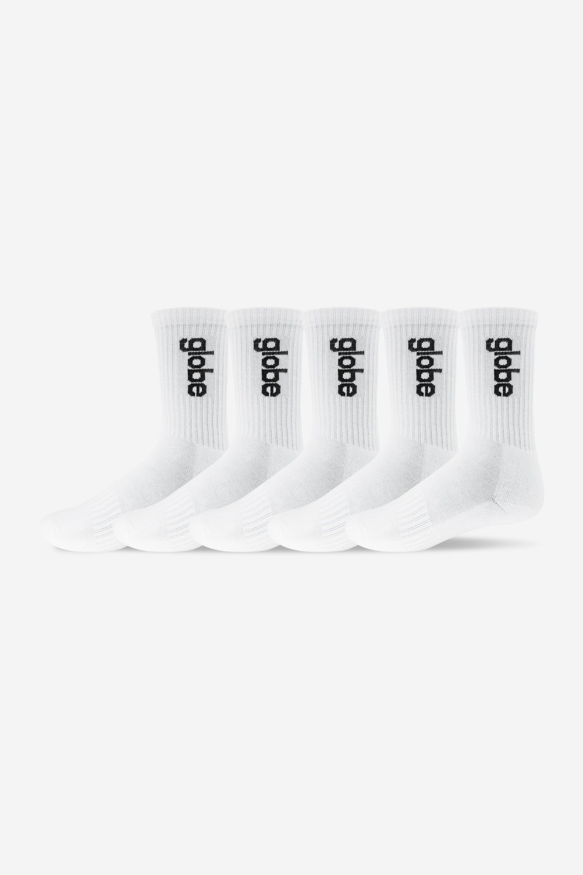 globe-o-g-vert-logo-hi-sock-5-pack-white image 1