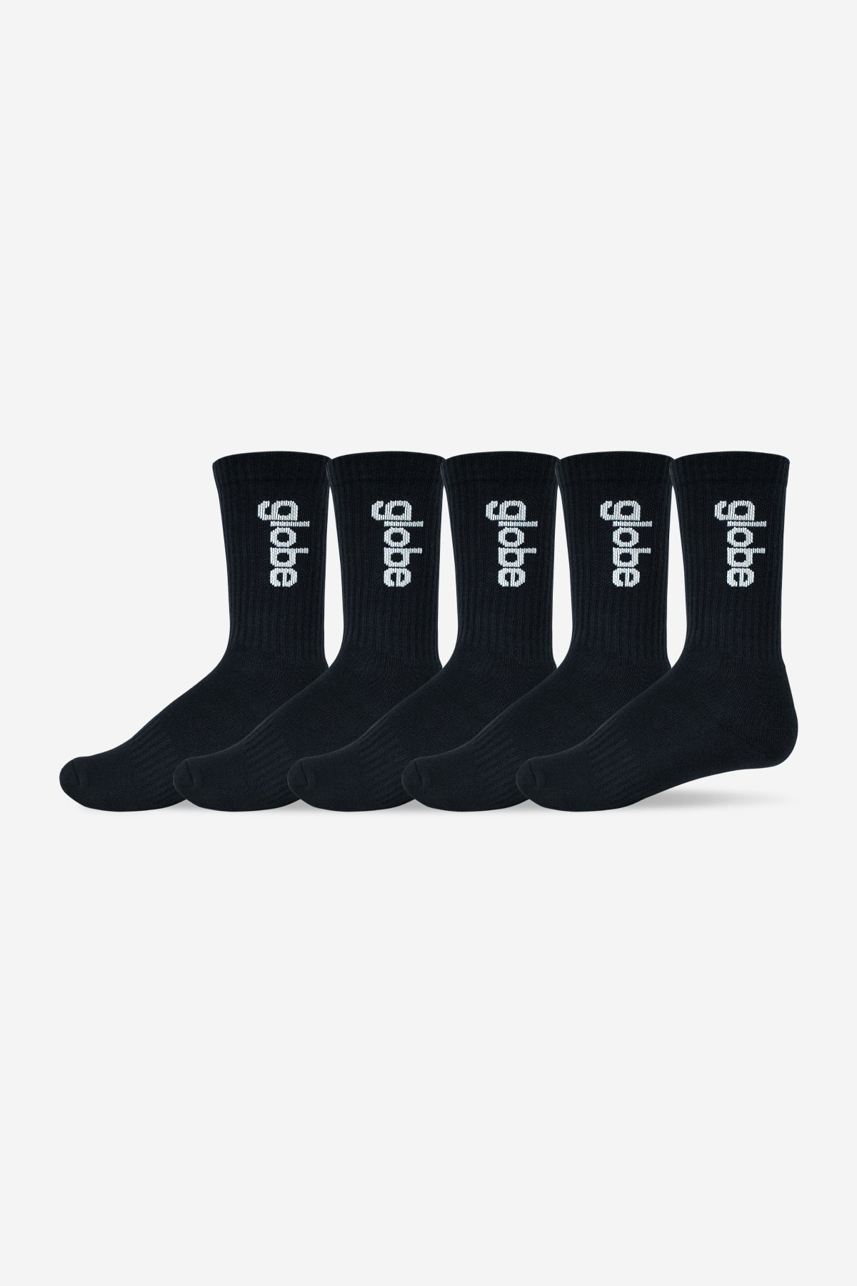 globe-o-g-vert-logo-hi-calze-skate-5-pack-black image 1