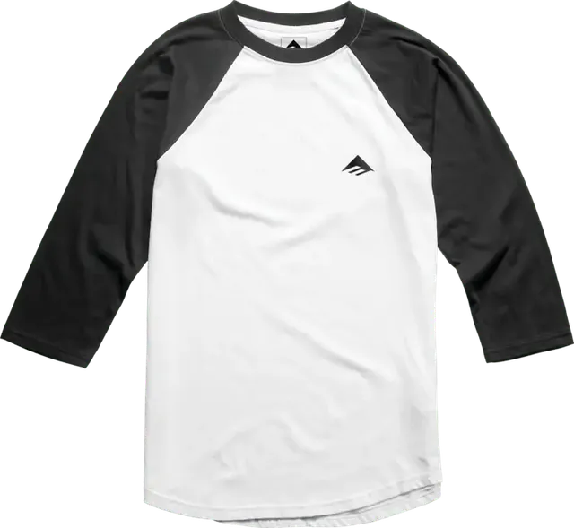 emerica-triangle-baseball-tee-t-shirt-baseball-nero-bianco image 1