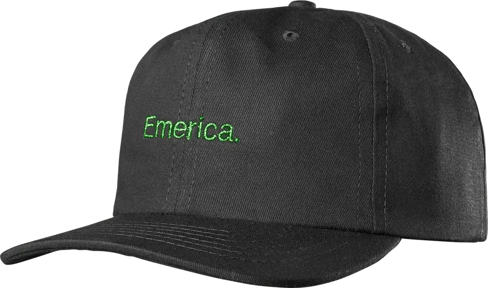 emerica-pure-gold-dad-hat-cappello-snapback-black-green image 1