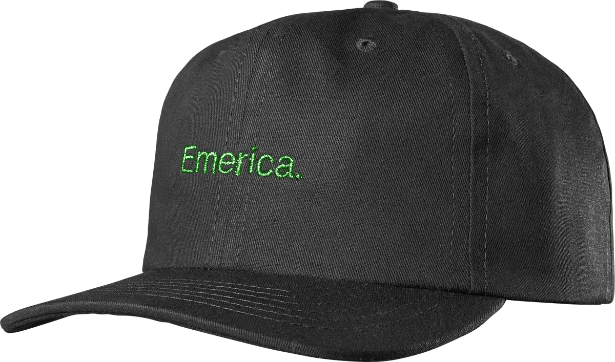 emerica-pure-gold-dad-hat-cappello-snapback-black-green image 1