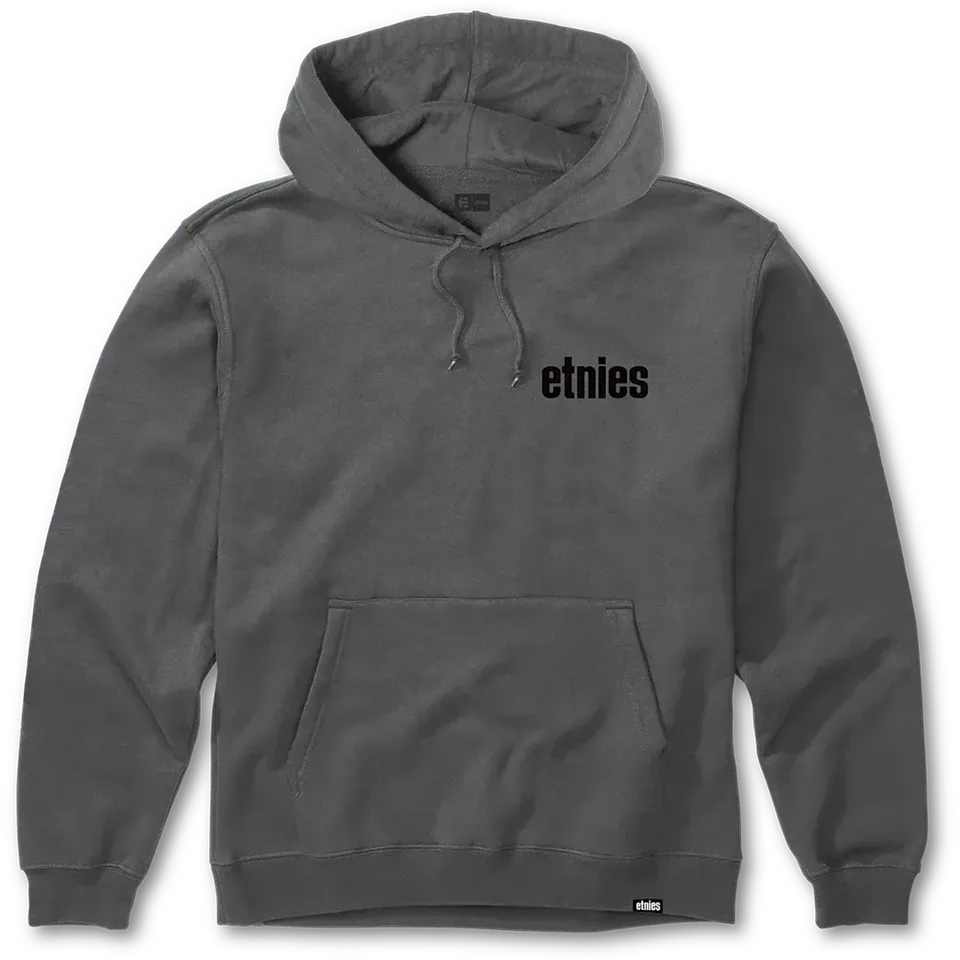 etnies-wordmark-felpa-con-cappuccio-dark-grey-black image 1