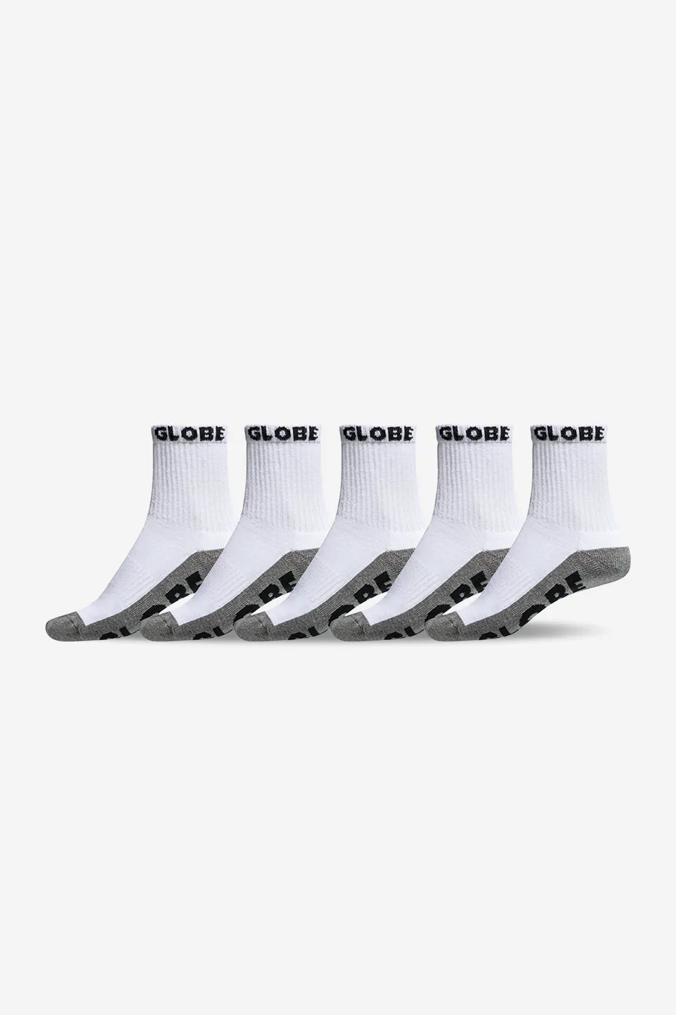 globe-youth-quarter-sock-5-pack-calze-white-grey image 1