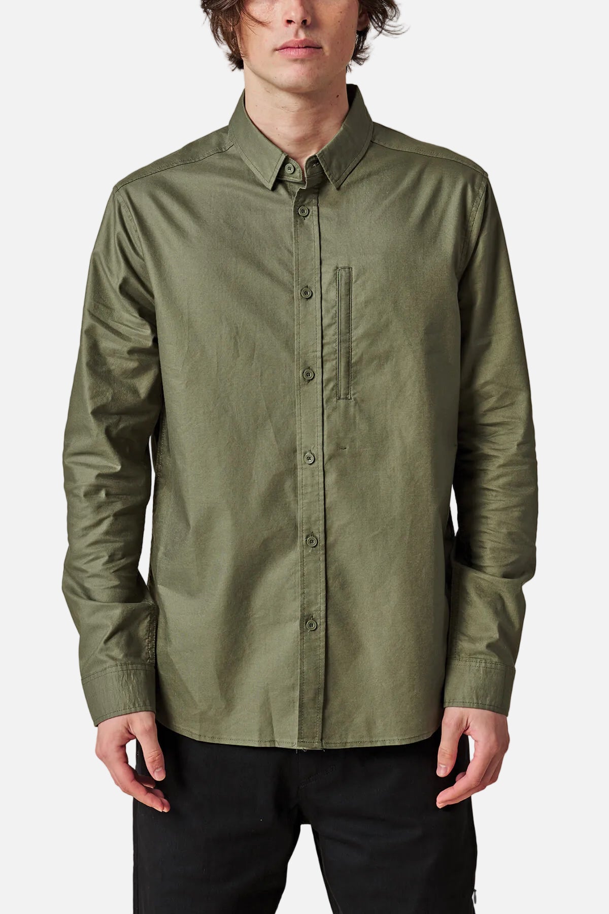 globe-foundation-camicia-manica-lunga-olive image 1